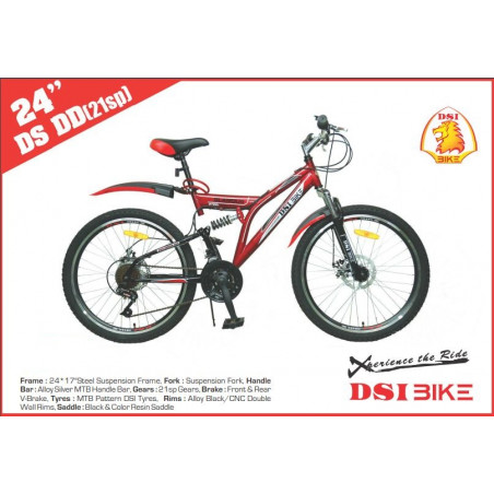 DSI 24 Inch Multi Speed Dual Suspension Dual Disk Brake Bicycle